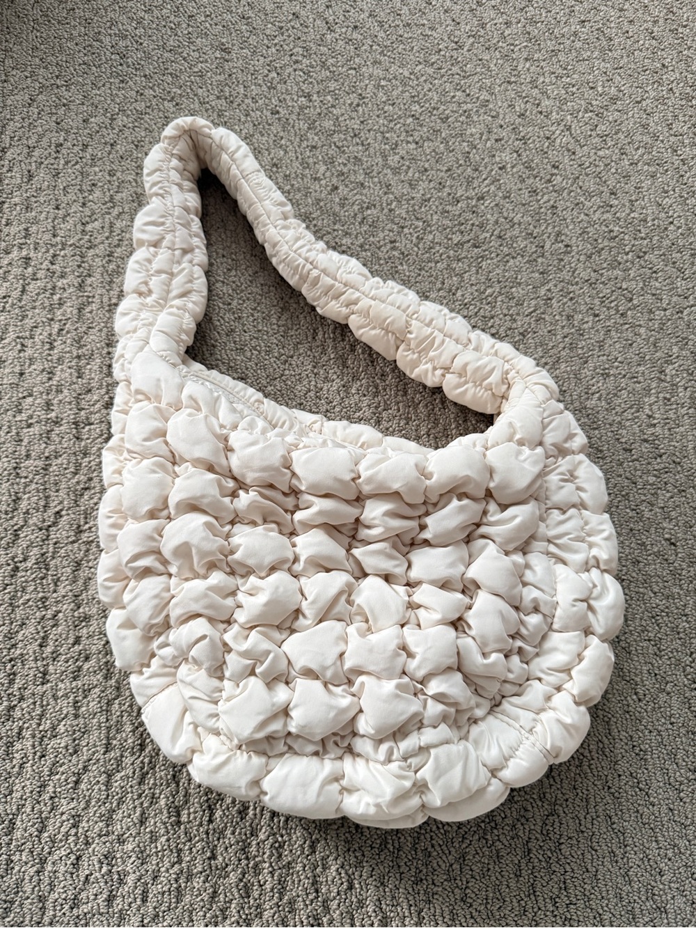 COS Cream Quilted Puff Shoulder Bag